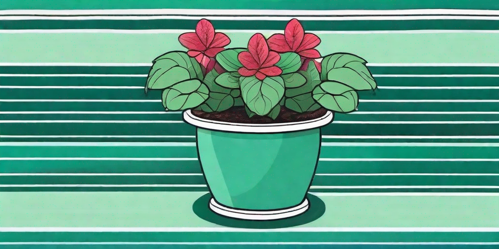 A vibrant episcia plant in a decorative pot