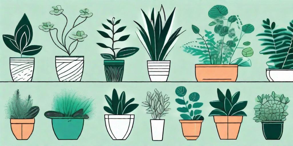 Various types of plants with detailed leaf cuttings placed in small pots