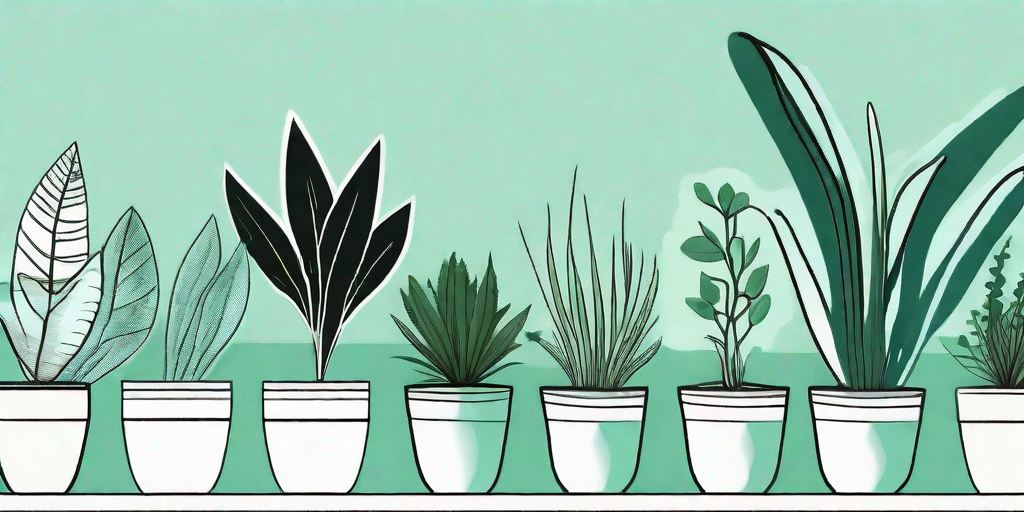 A variety of houseplants at different stages of growth