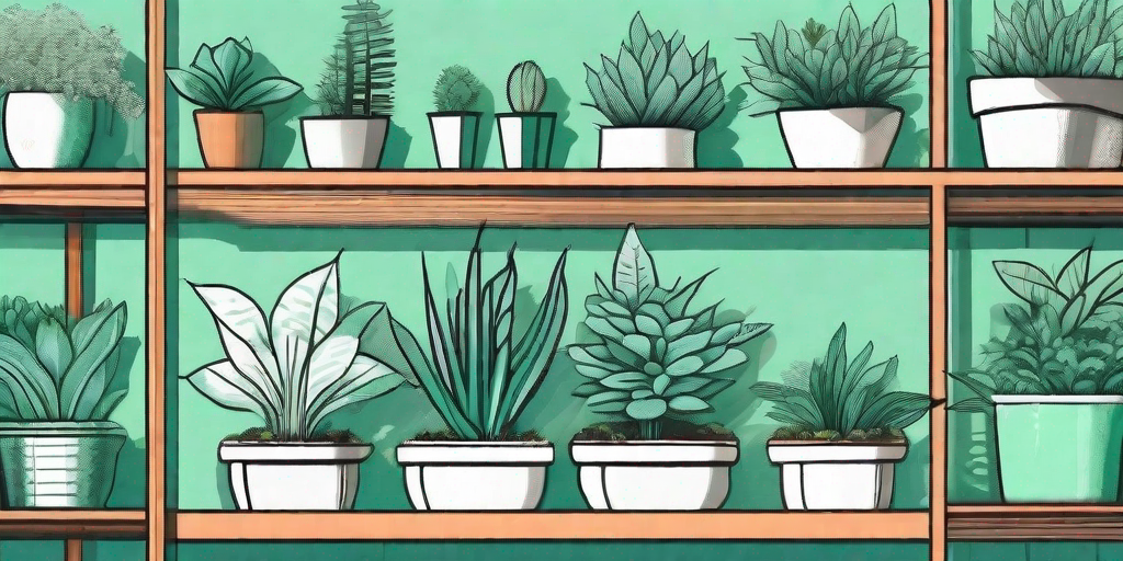 A variety of plants arranged efficiently in an indoor garden setting