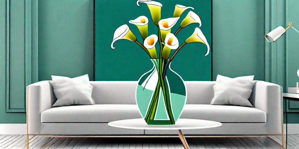 A beautifully detailed calla lily in a stylish vase