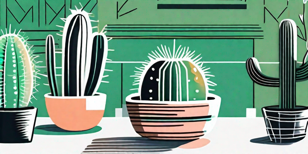 A vibrant brain cactus in a stylish pot