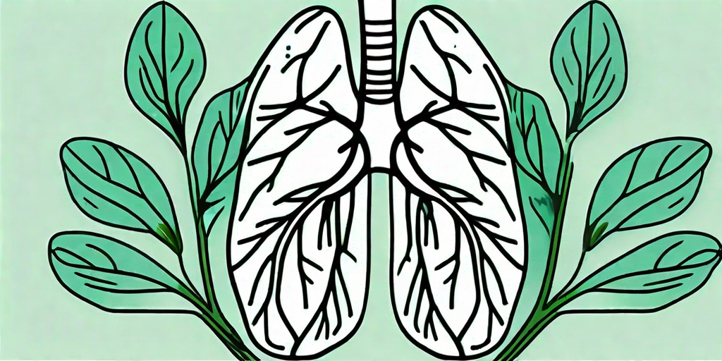 A healthy pair of lungs intertwined with the green