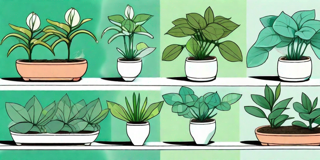 Several hoya plants in different stages of propagation