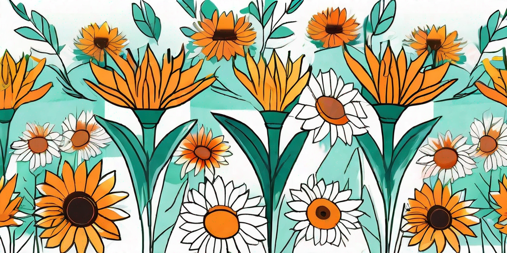 A vibrant garden scene filled with a variety of colorful gazania flowers in full bloom