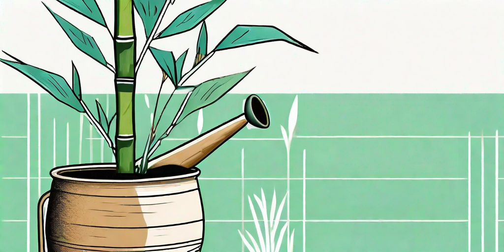 A healthy bamboo plant thriving in a decorative pot
