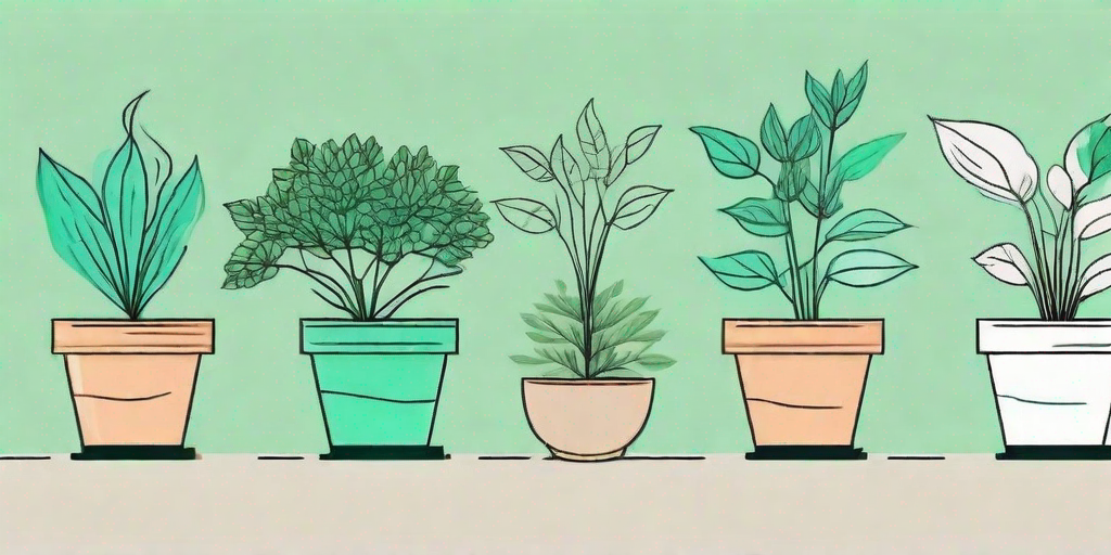 Various potted plants being divided