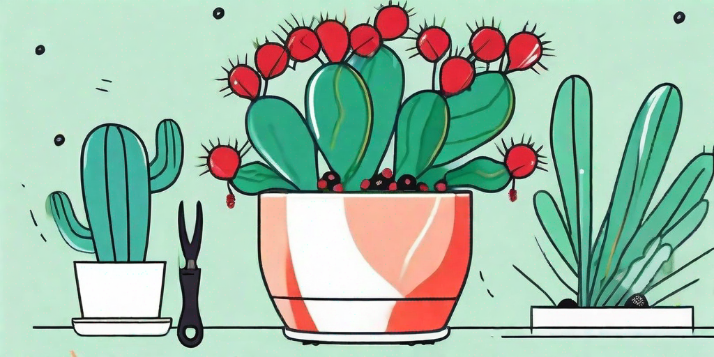 A vibrant mistletoe cactus thriving in a stylish pot