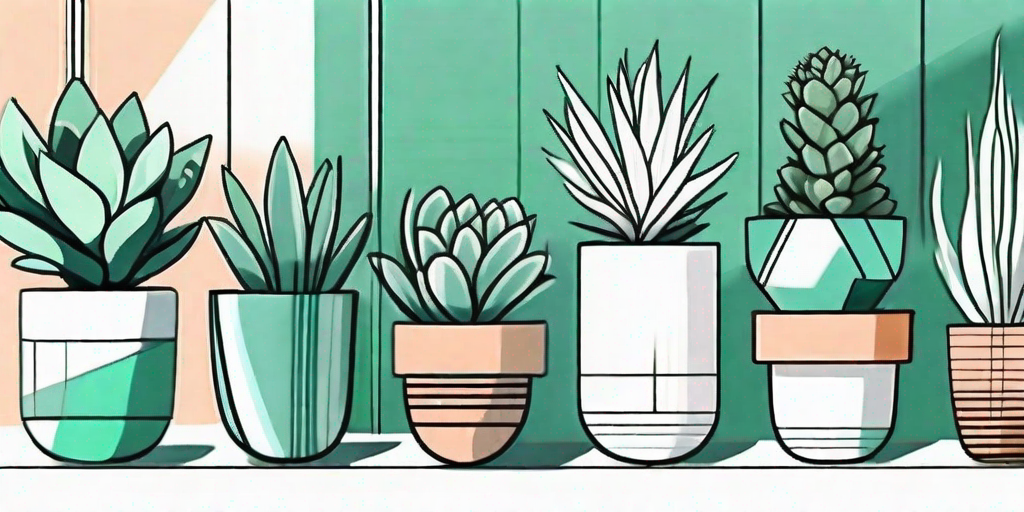 A variety of trendy succulent plants in stylish pots