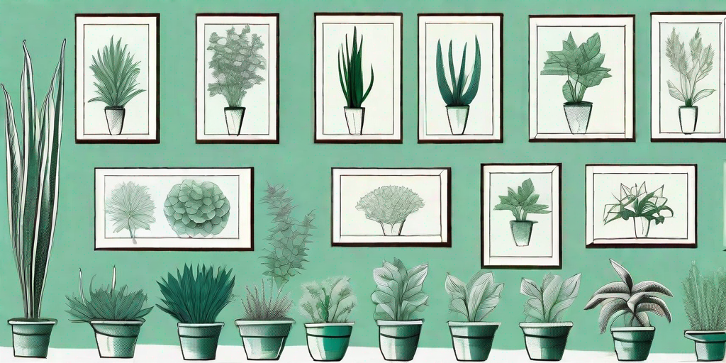 Various types of plants with their latin names etched on small plaques