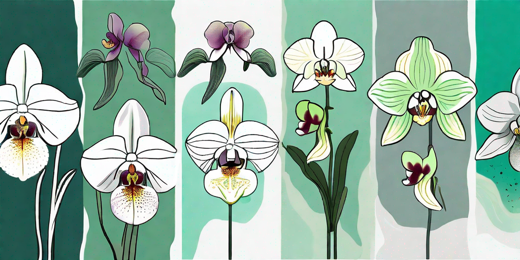 Several orchids in varying states of health