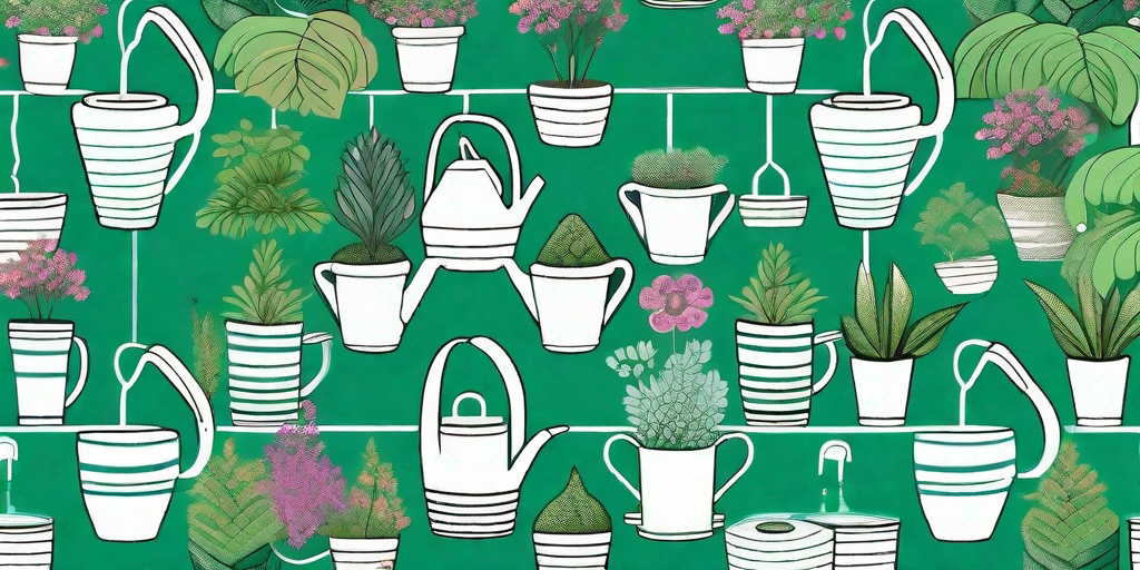 A variety of watering cans