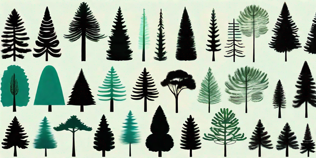 Various types of pine trees
