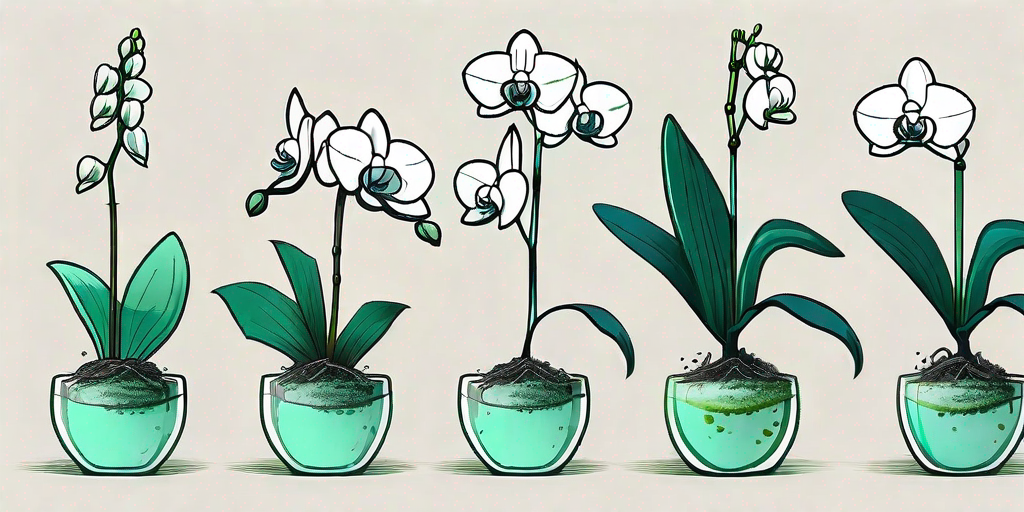Different stages of orchid growth