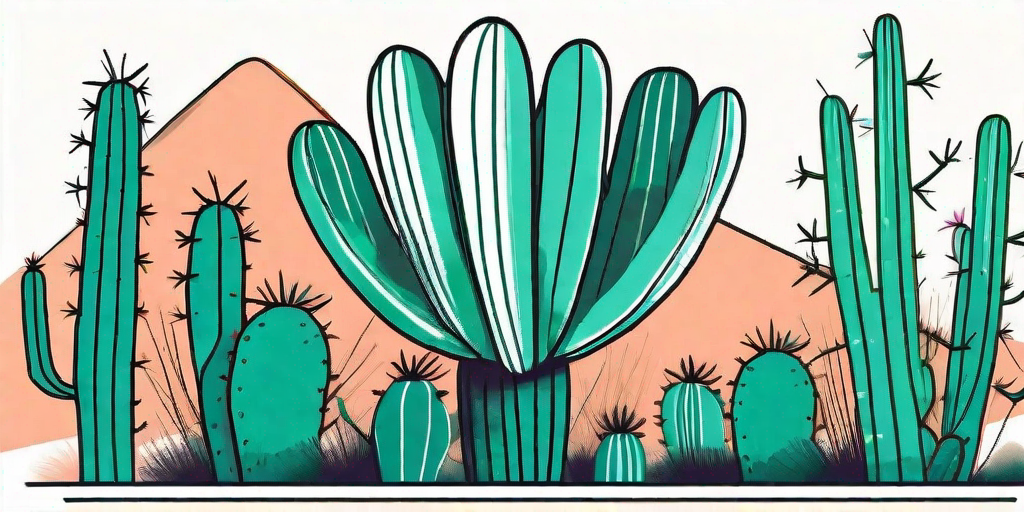 A vibrant pincushion cactus in a desert setting