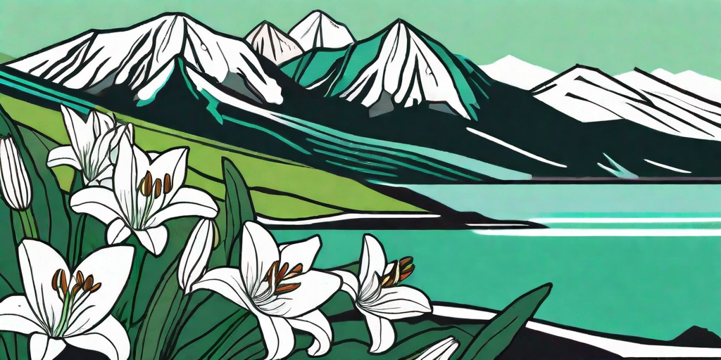 The himalayan lily in its natural mountainous environment