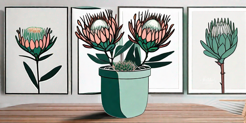 A novice gardener's simple pot of proteas gradually transforming into a lush
