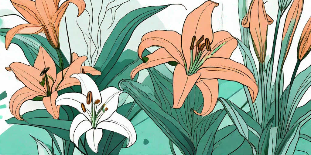 A vibrant garden scene showcasing lilies paired with their perfect plant partners
