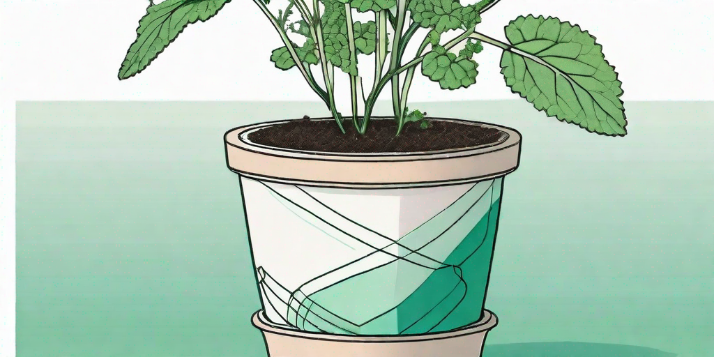 A healthy verbena plant in a pot