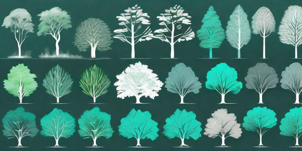 Various types of ash trees in different seasons
