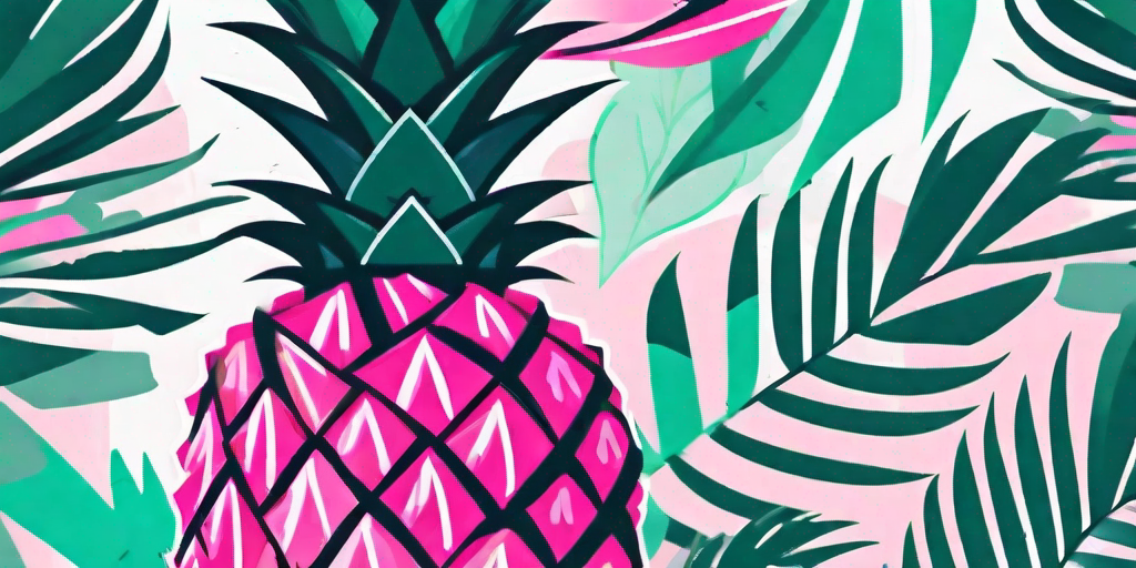 A vibrant pink pineapple