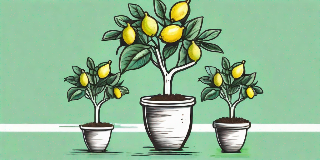 A small lemon tree in a pot