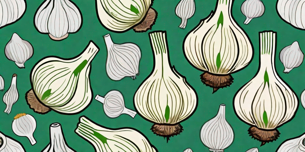 Various types of garlic bulbs