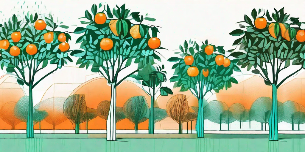 Several different varieties of orange trees