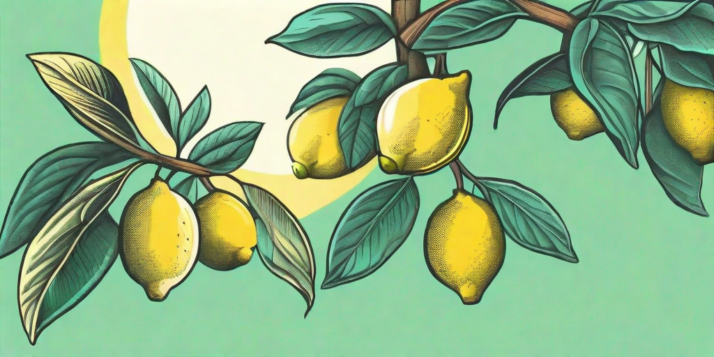 A lemon tree with ripe and unripe lemons