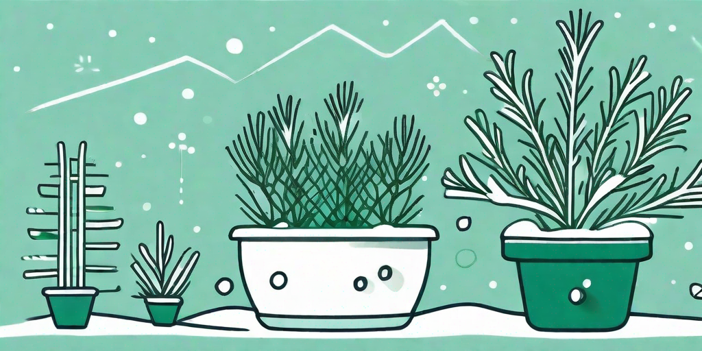A rosemary plant in a pot