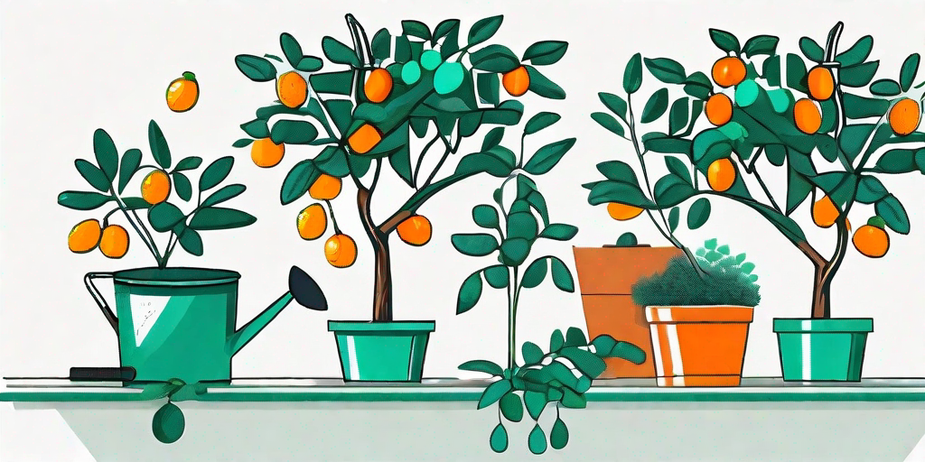 A thriving kumquat tree with ripe