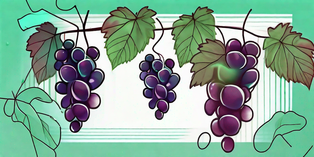 Wild grapes hanging from a vine