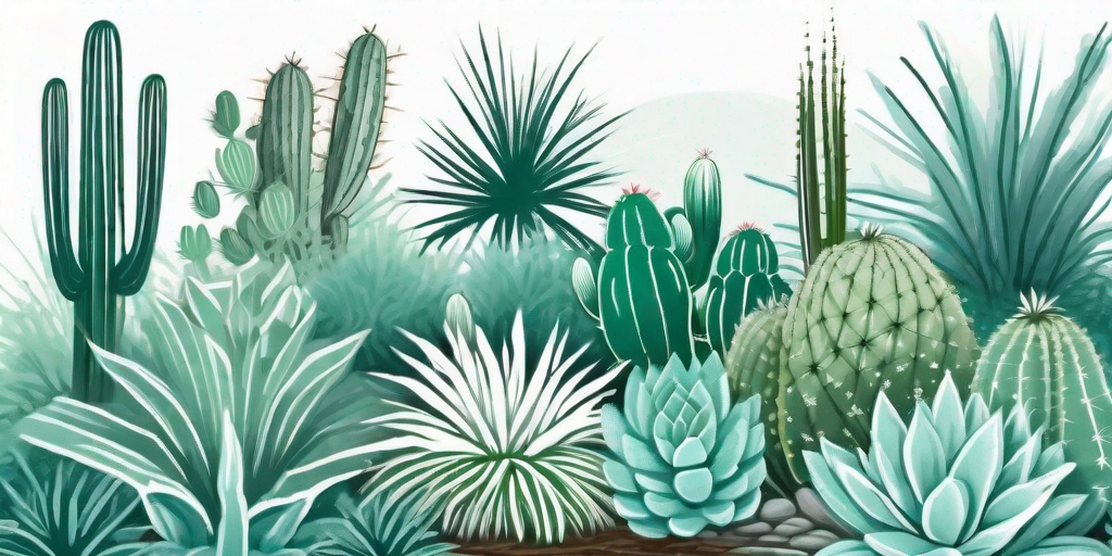 A variety of xeriscape plants