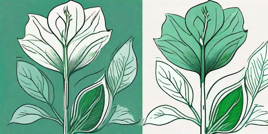 A transition from a vibrant spinach leaf to a blossoming spinach flower