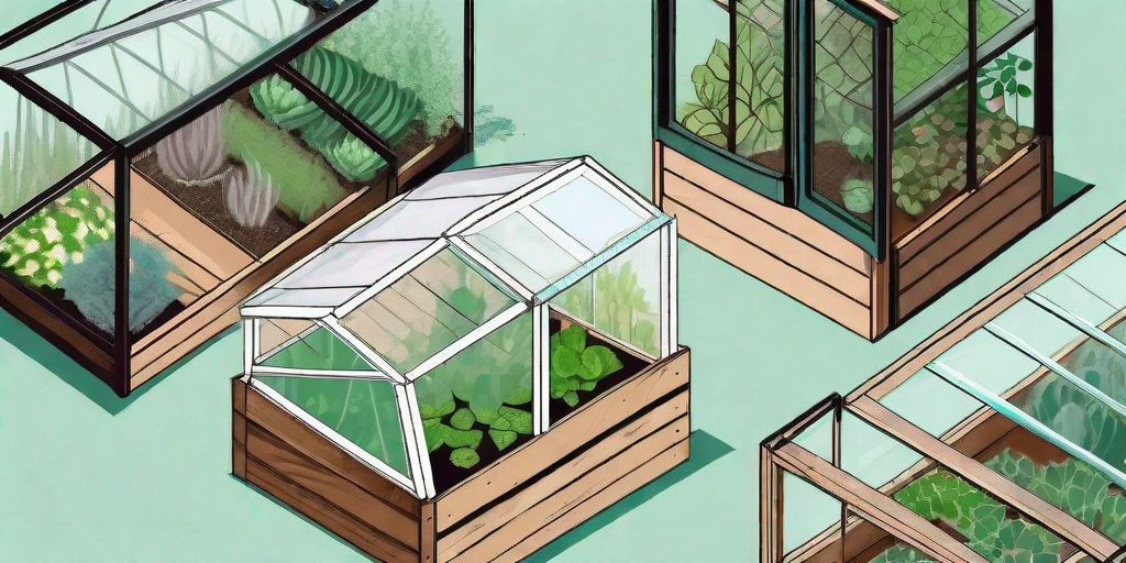 A variety of diy cold frames made from recycled materials like old windows and wooden crates