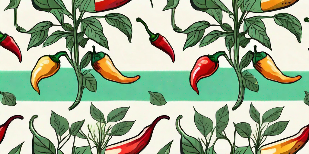 A variety of chili pepper plants at different stages of growth