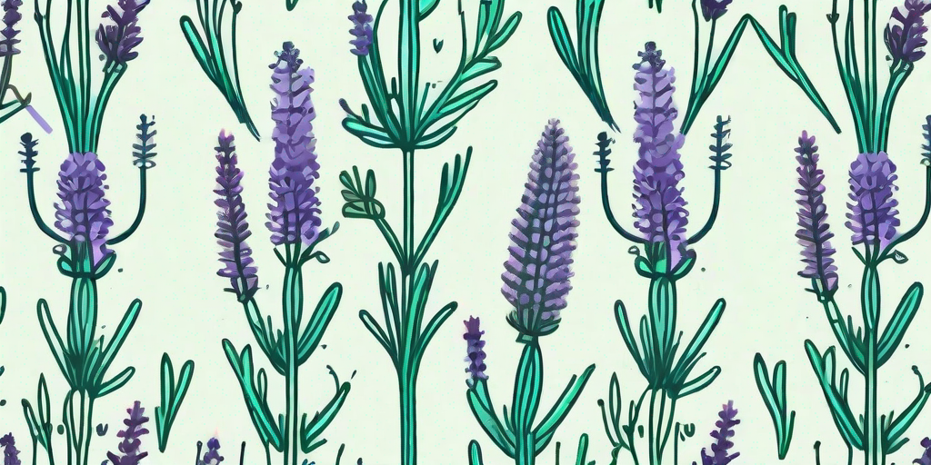 French and english lavender plants engaged in a whimsical