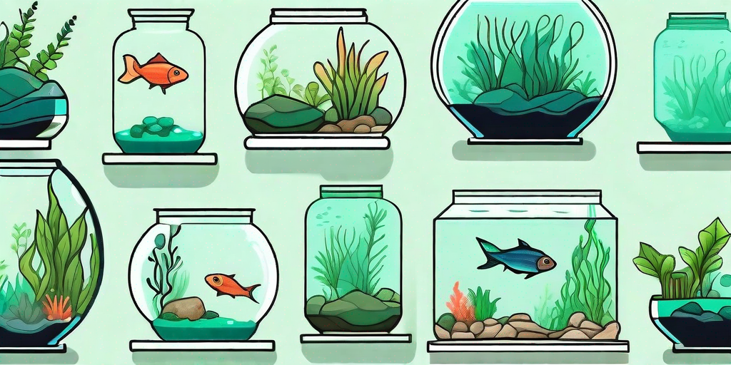 A diverse array of unique fish tank terrariums
