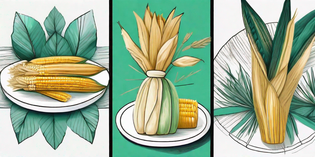 A variety of creatively used corn husks