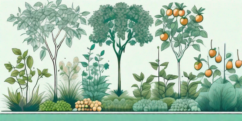 A variety of fast-growing fruit trees at different stages of growth