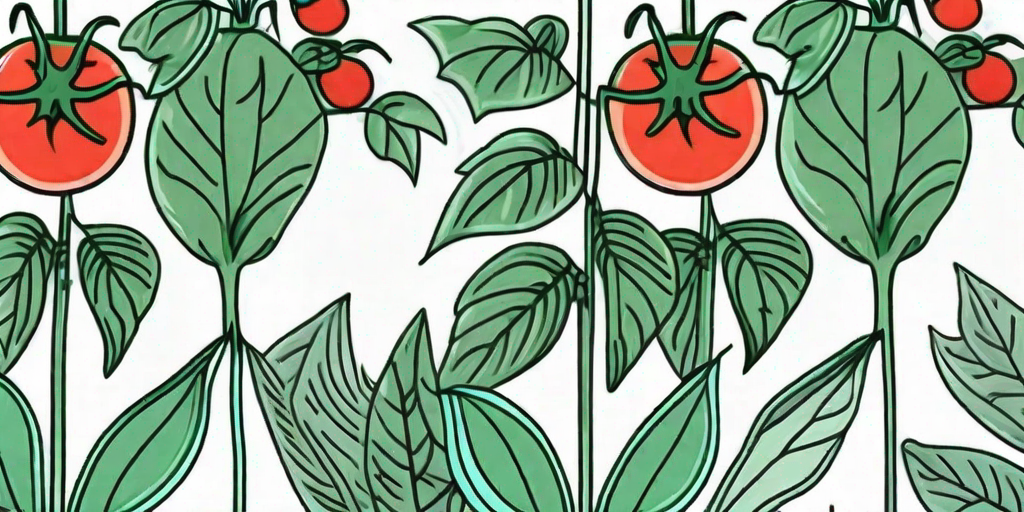 Various types of tomato plant leaves in different stages of growth