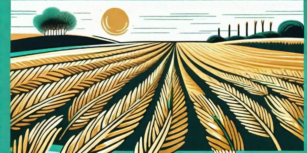 A scenic barley field with ripe golden crops