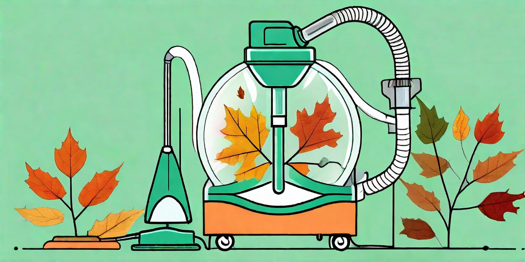 A leaf vacuum in action