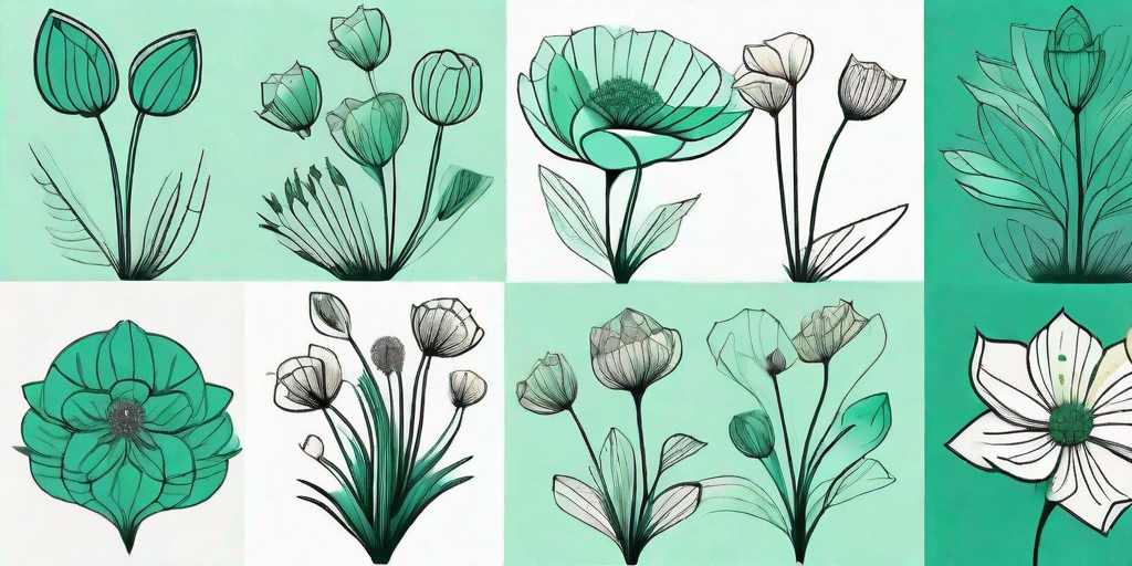 Different types of flowers with prominent bracts