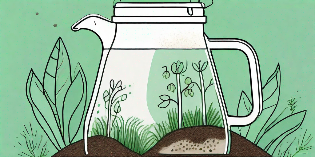 A milk jug cut open with soil and seeds inside