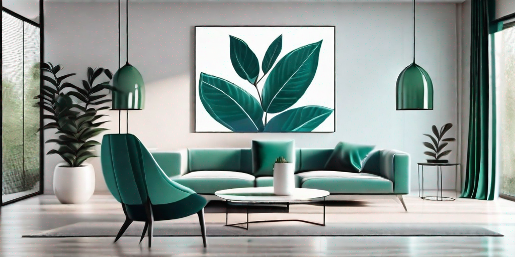 A well-maintained rubber plant in a stylish home setting