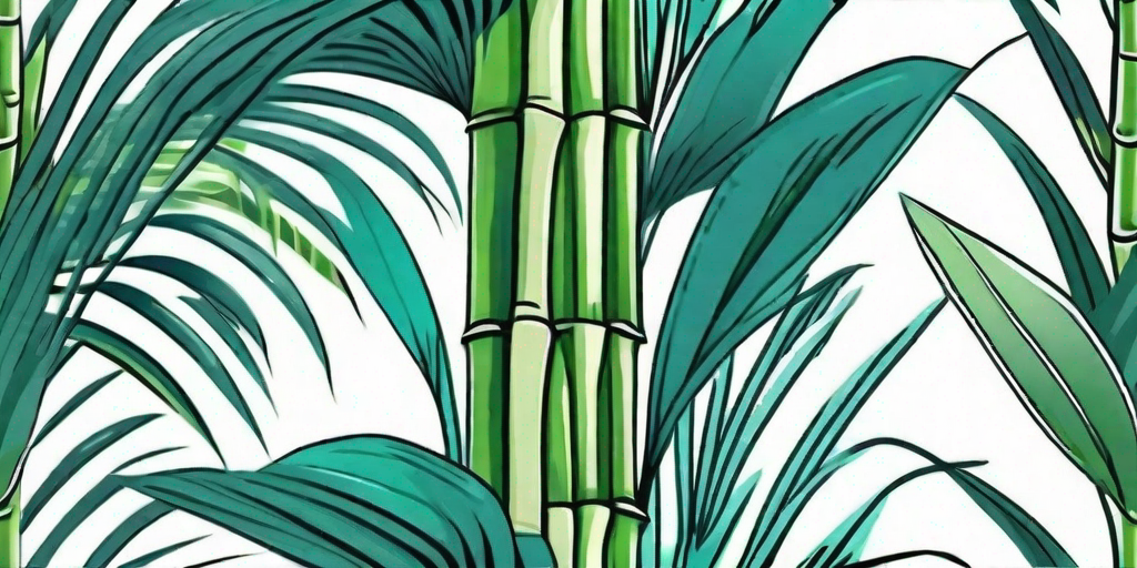 A lush bamboo palm thriving in a tropical environment