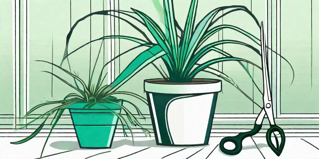 A thriving spider plant in an indoor setting