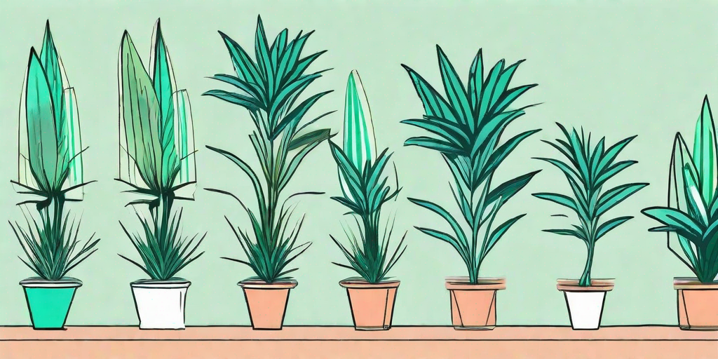 Several stages of dracaena plant propagation
