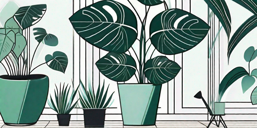 A lush philodendron brandtianum plant in a stylish indoor setting